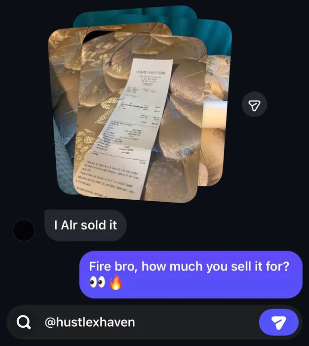 Customer vouch from Instagram or Discord