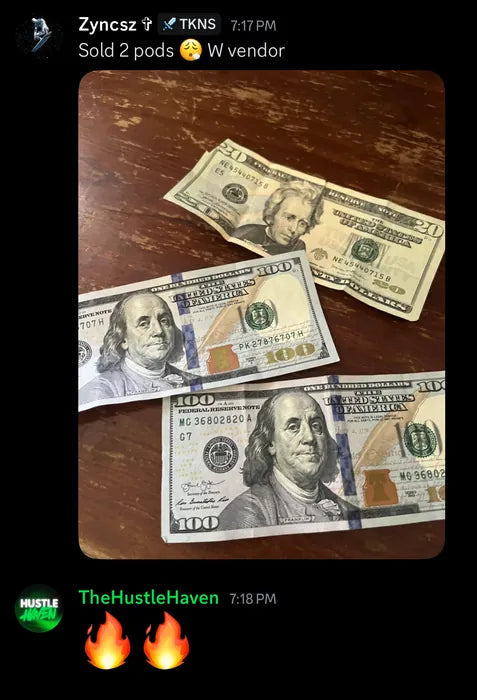 Customer vouch from Instagram or Discord