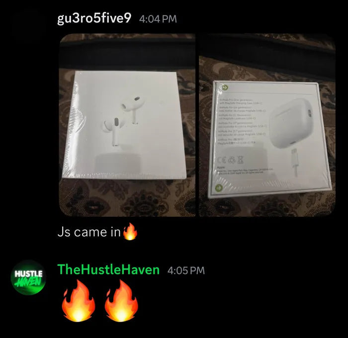Customer vouch from Instagram or Discord